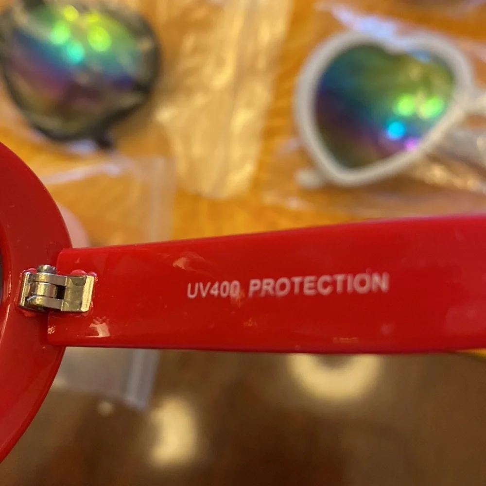 Party Favor Mirrored Heart Shape Teen Sun Glasses Lot with 10 UV Protection